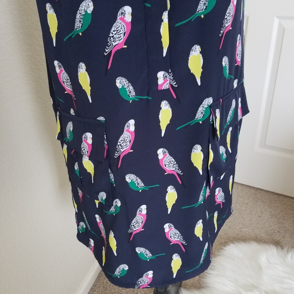 Banana Republic Navy Parakeet Dress Size 4 - Picture 5 of 10